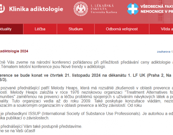 Konference Nové trendy v adiktologii
