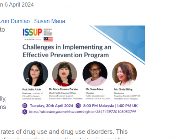 Webinar: Challenges in Implementing an Effective Prevention Program