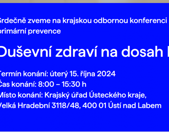 Krajská odborná konference na téma Duševní zdraví na dosah III
