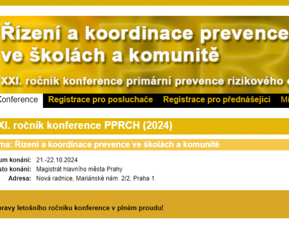 XXI. ročník konference primární prevence rizikového chování