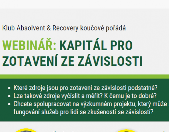 Webinář: Kapitál pro zotavení ze závislosti